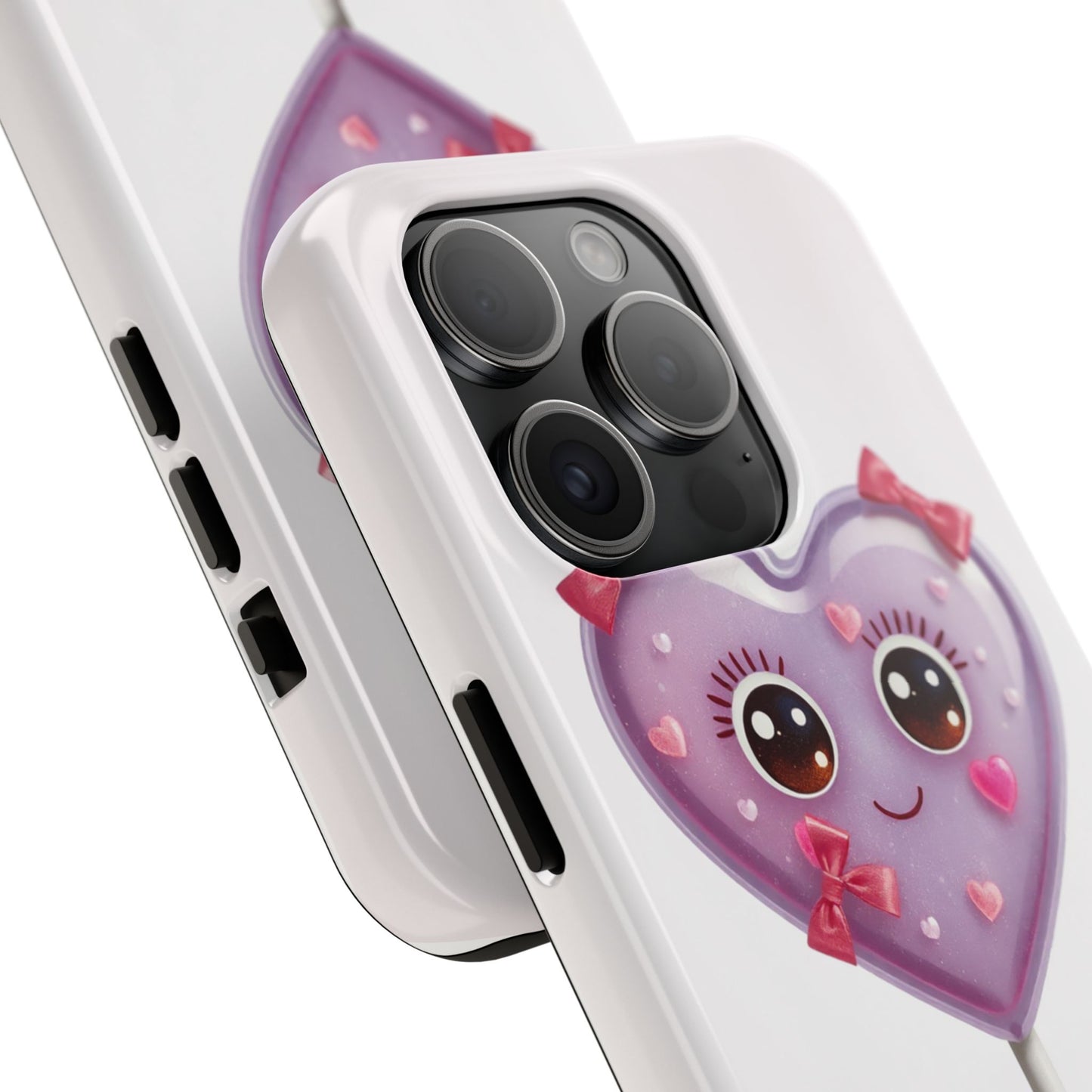 Cute Heart Lollipop Tough Phone Case - Adorable Protection for Candy Lovers