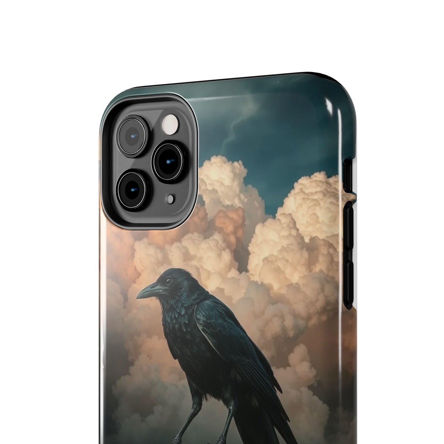 Gothic Raven Skull Tough Phone Case - Unique Protective Cover for Halloween Lovers