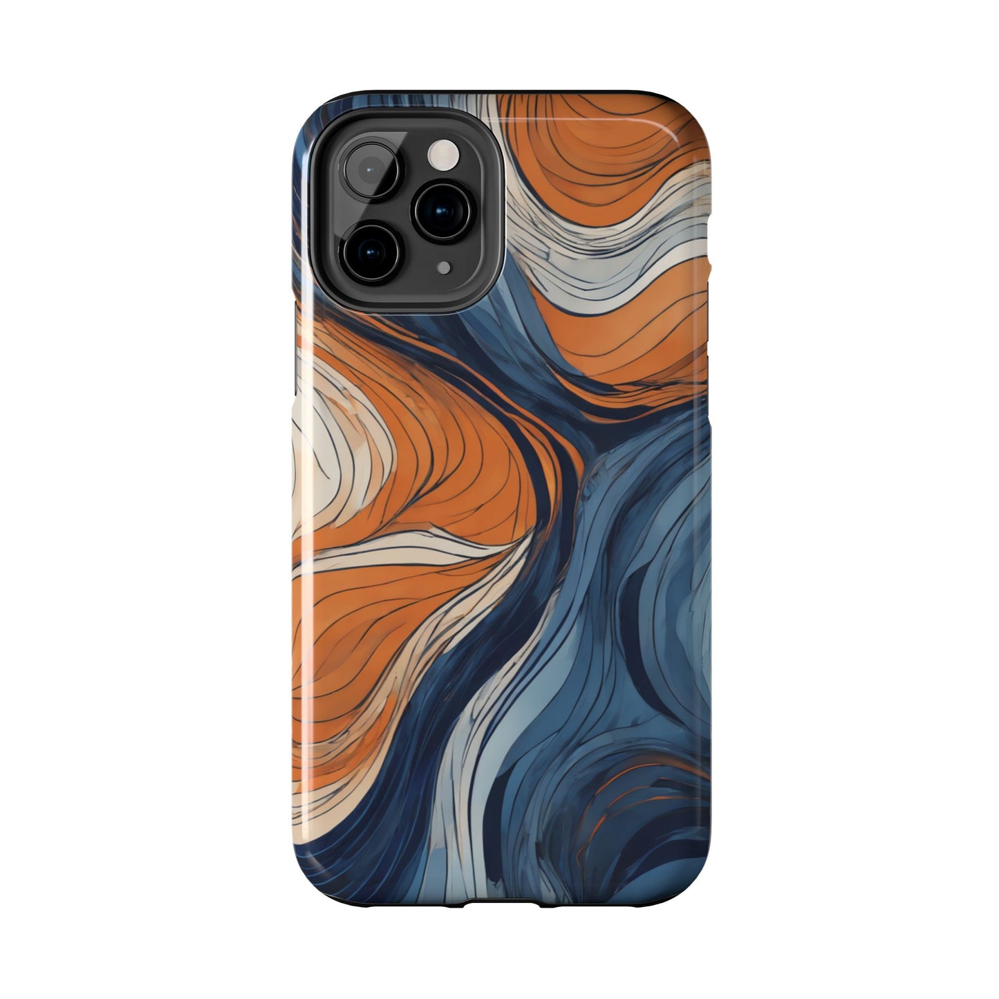 Artistic Tough Phone Case - Vibrant Abstract Waves Design - for iPhone