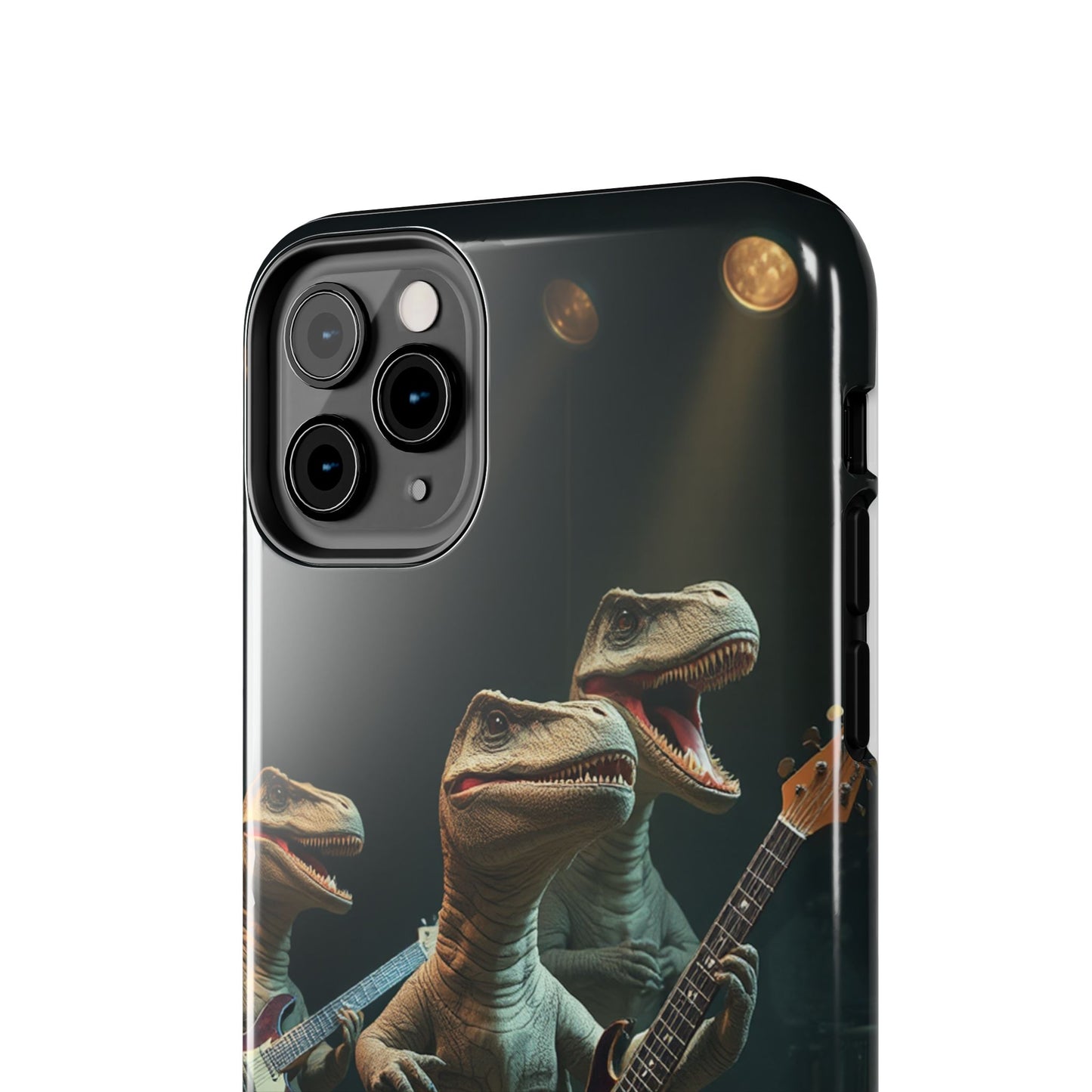 Rockin' Dinosaur Tough Phone Cases - Perfect for Music Lovers and Kids!