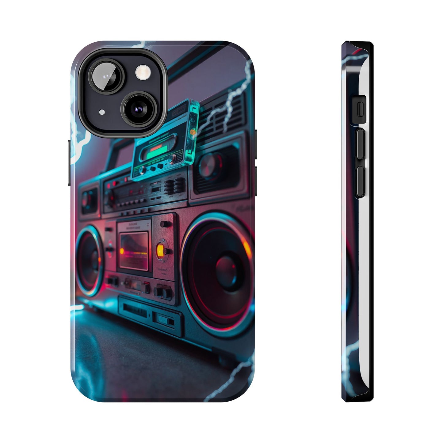Retro Boombox Tough Phone Case – Vibrant Protection for Music Lovers