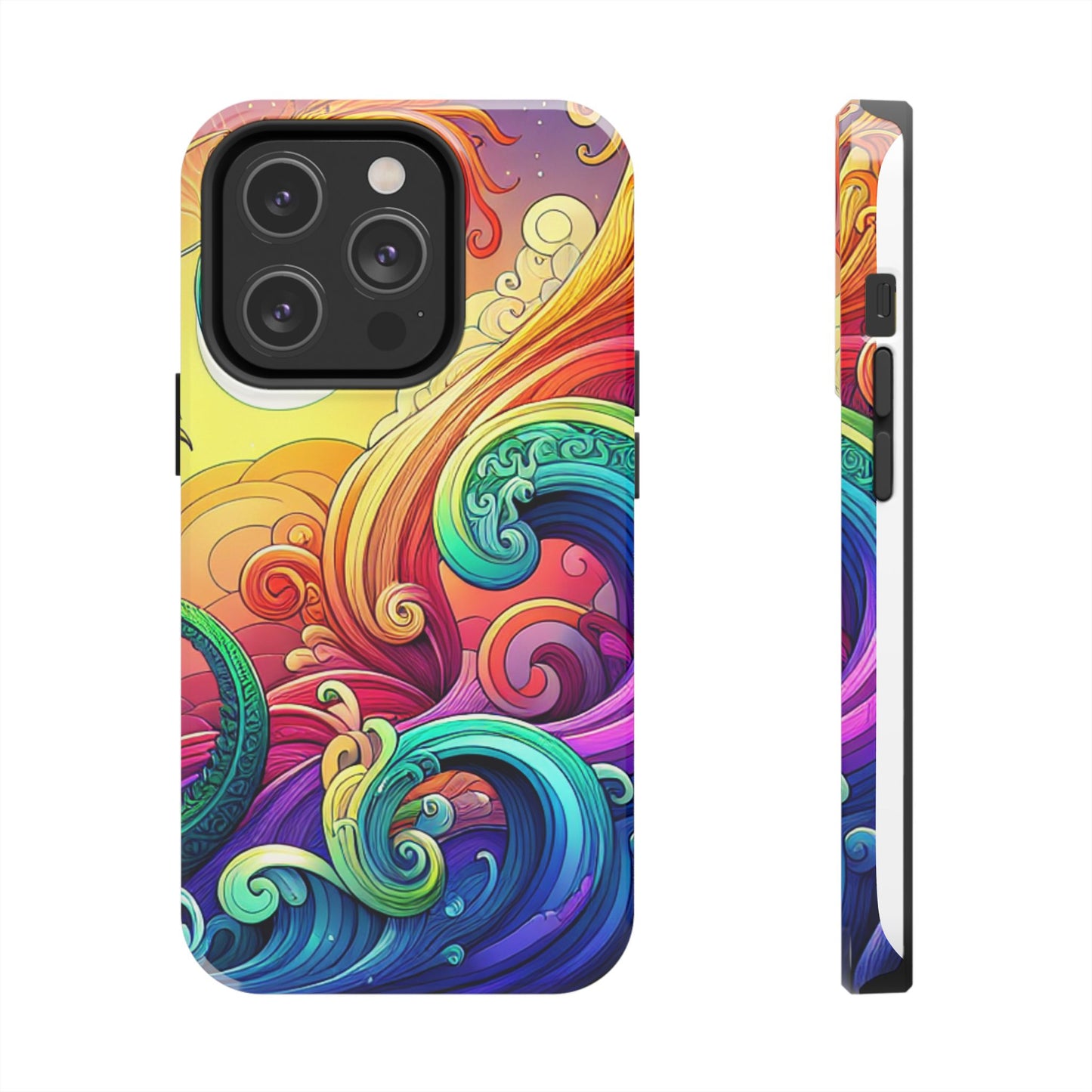 Fantasy Ocean Waves Tough Phone Case - Colorful Protective Cover - for iPhone