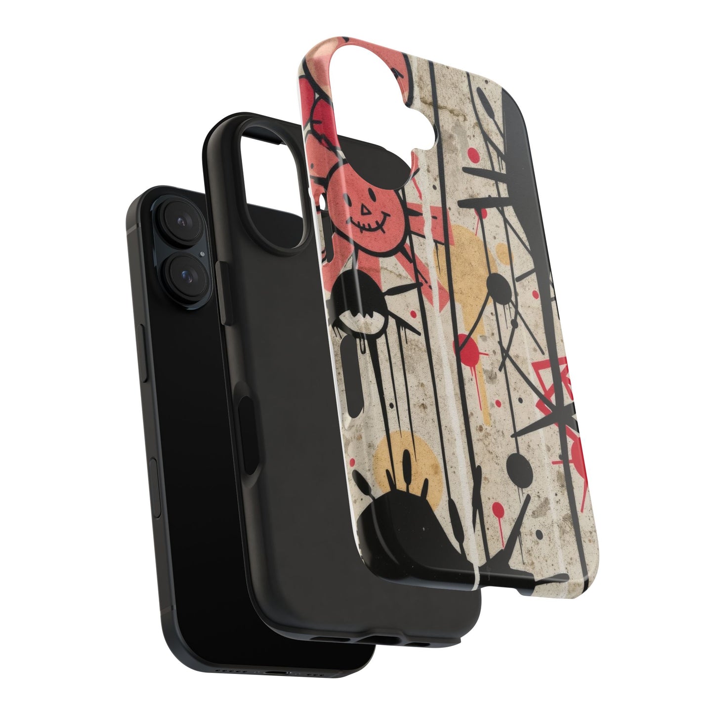Artistic Tough Phone Case - Abstract Fun Grafitti Design for Protective Style - for iPhone