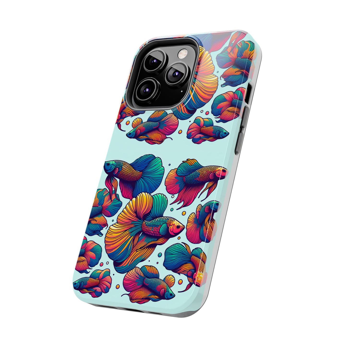Colorful Fish Pattern Tough Phone Case - Aquatic Lovers - for iPhone