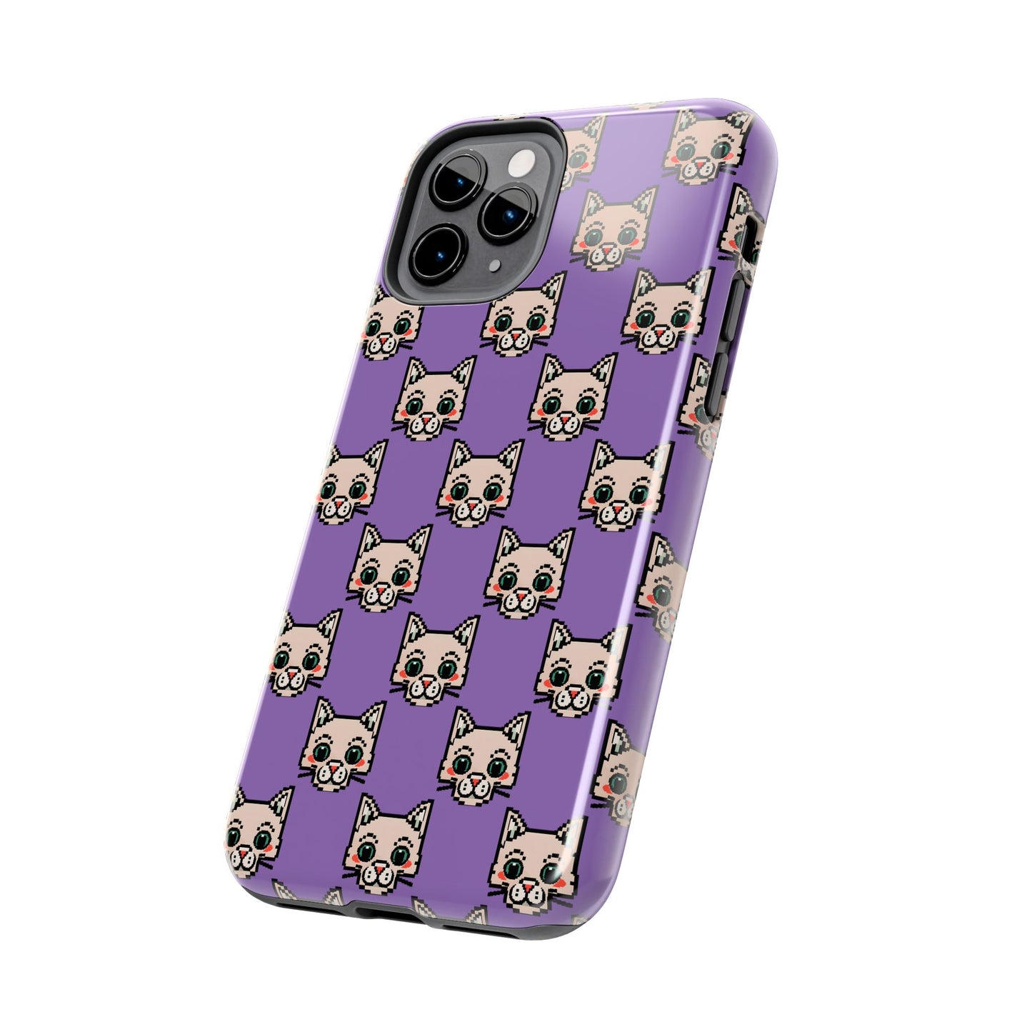 Cute Pixel Cat Tough Phone Case – Fun and Durable Protection for Cat Lovers - for iPhone