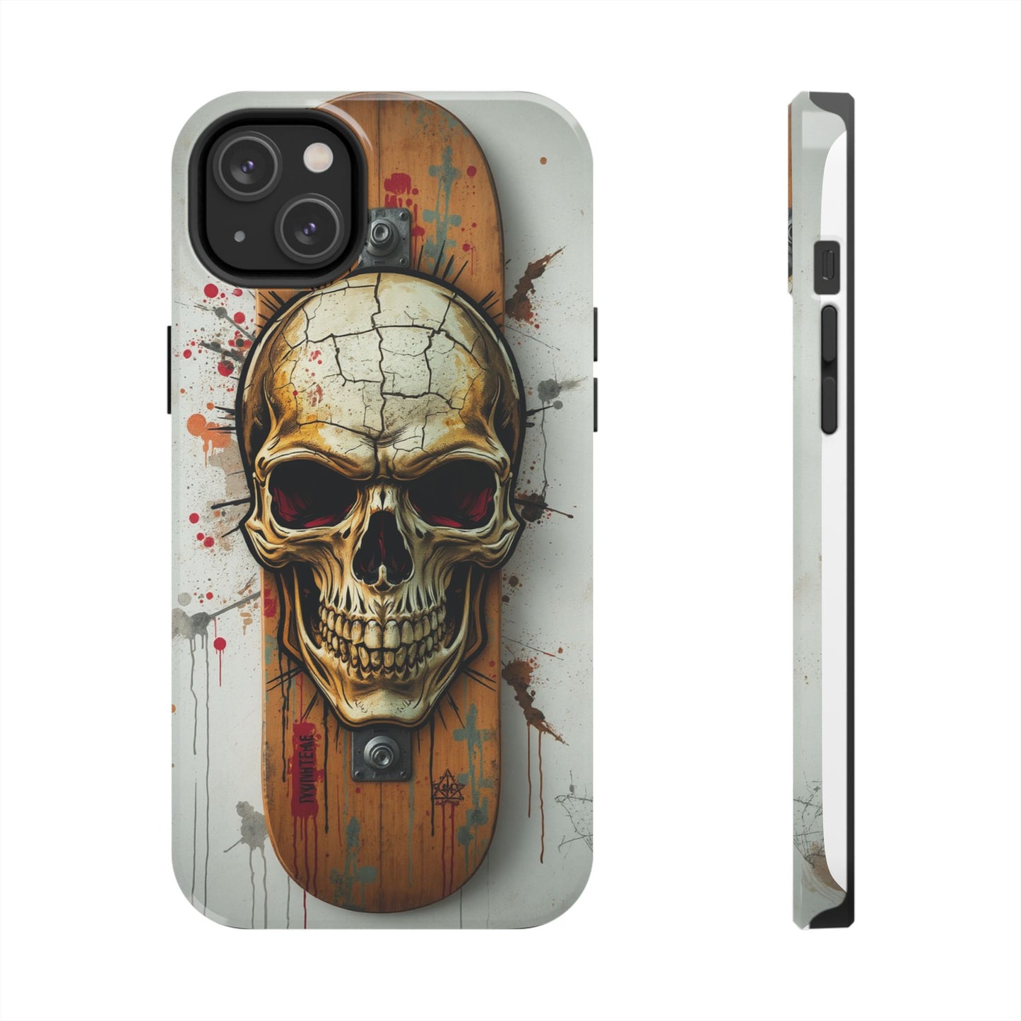 Edgy Skull Tough Phone Case - Durable Protection for Skateboard Enthusiasts