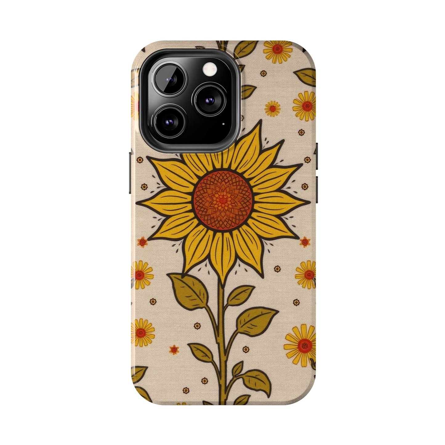 Bright Sunflower Origins Tough Phone Case - Floral Design for Nature Lovers - for iPhone