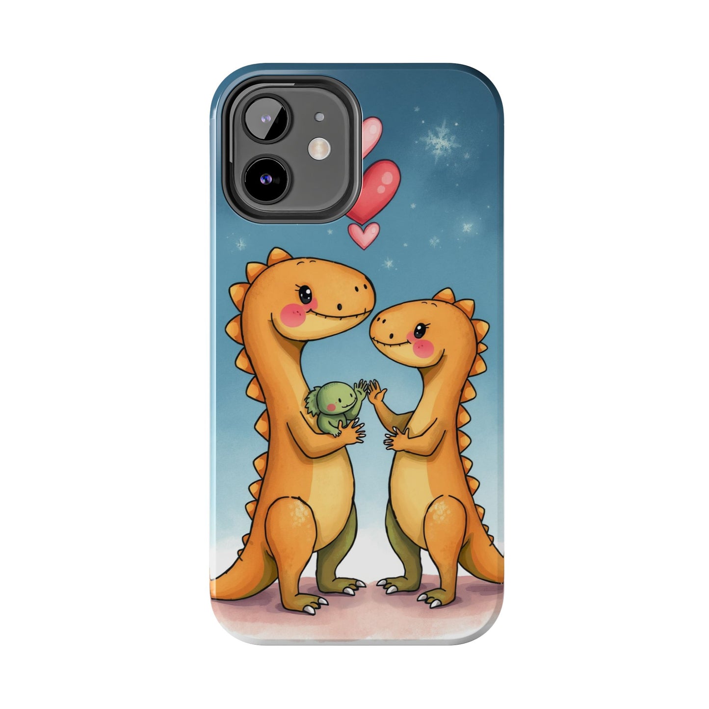 Dino Love Tough Phone Case - Cute & Durable Design for Kids & Parents