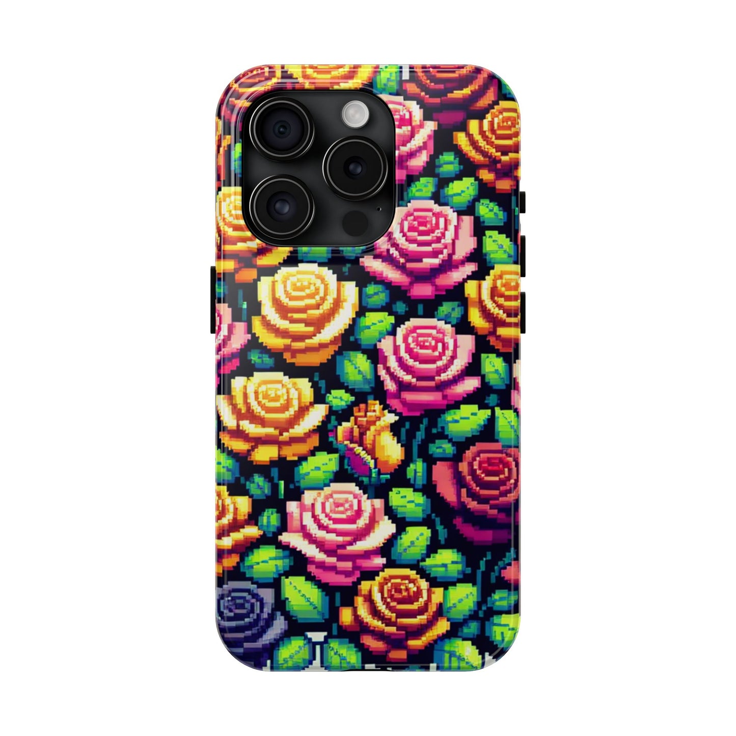 Pixel Art Roses Tough Phone Case - Stylish Protection - for iPhone
