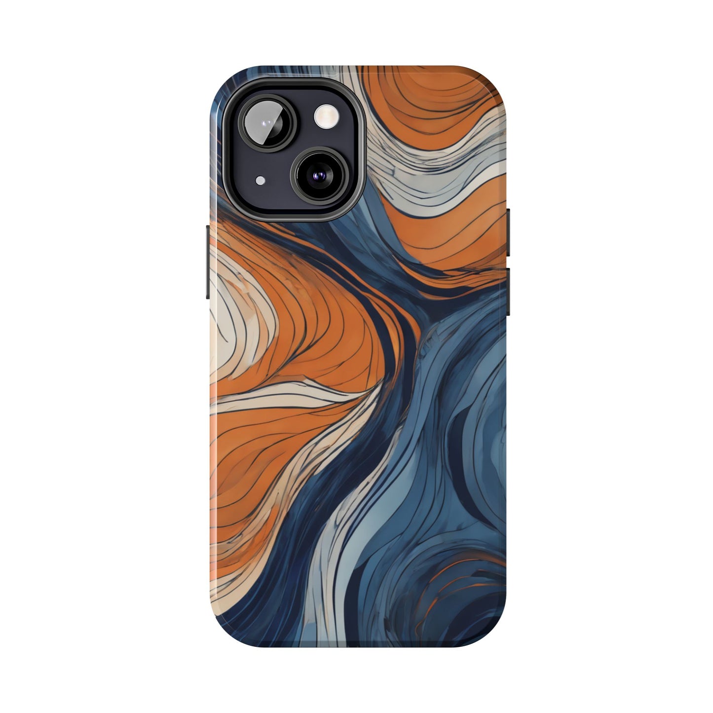 Artistic Tough Phone Case - Vibrant Abstract Waves Design - for iPhone