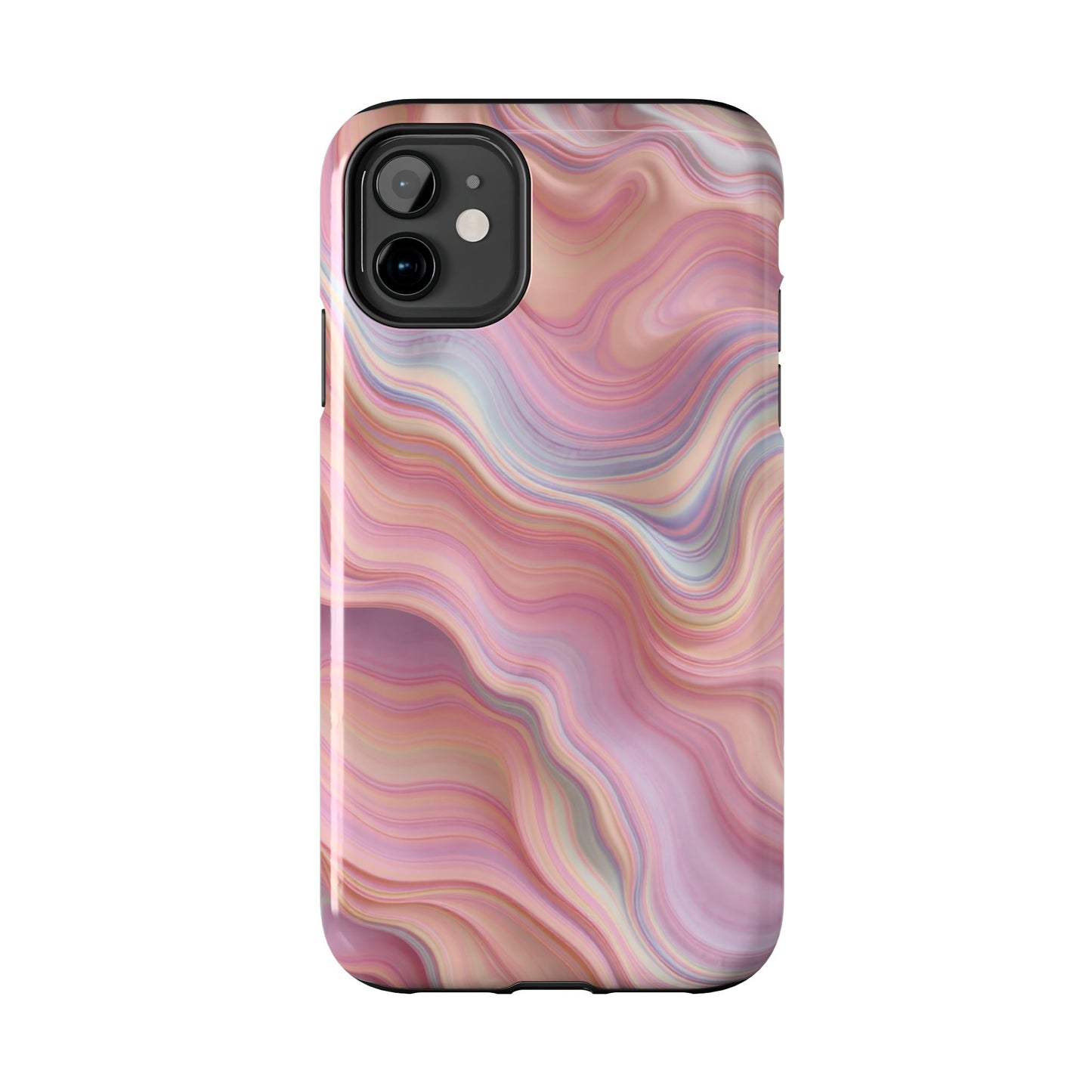 Stylish Tough Phone Cases - Abstract Pink Marble Design