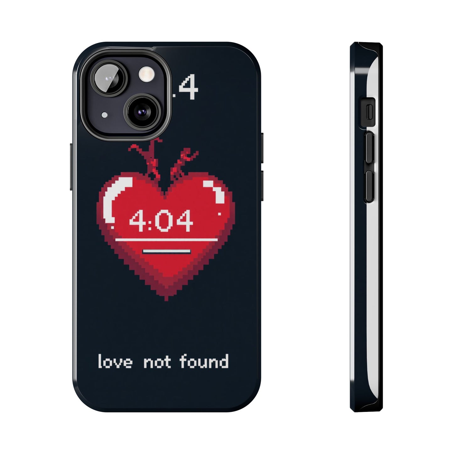 Vintage Pixel Heart Tough Phone Case - "404 Love Not Found" Design