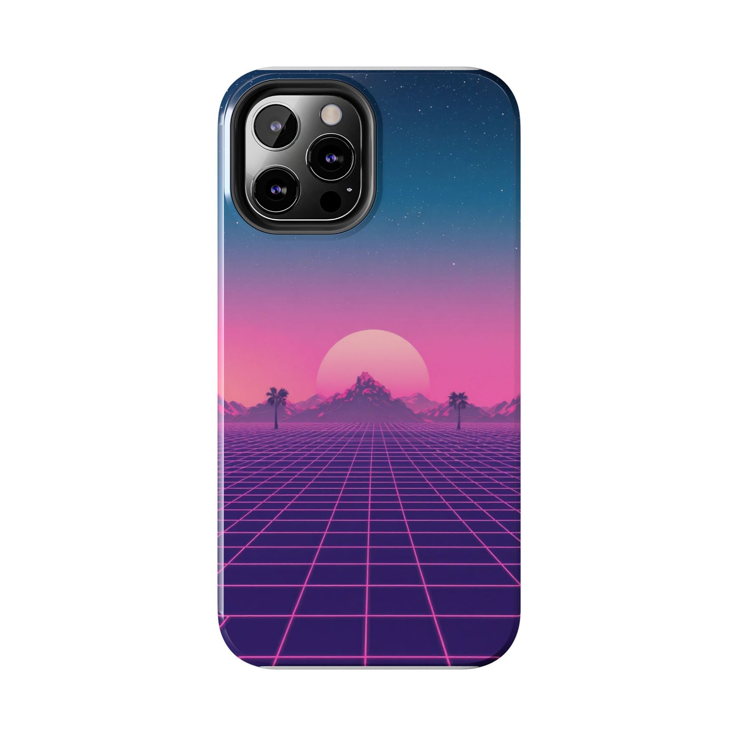 Retro Aesthetic Tough Phone Case - Vibrant Sunset Design