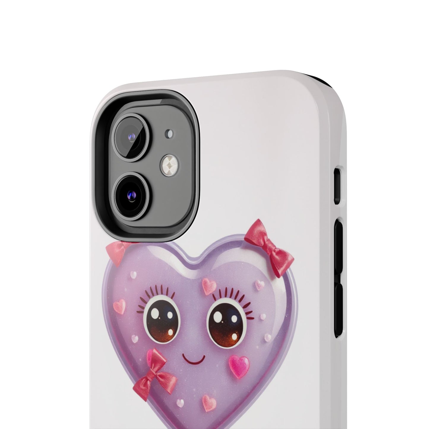 Cute Heart Lollipop Tough Phone Case - Adorable Protection for Candy Lovers