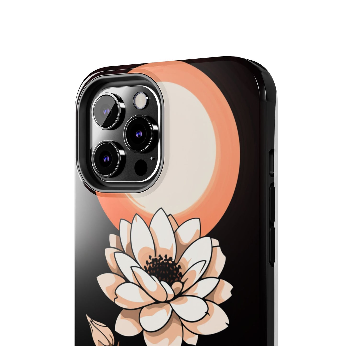 Elegant Contrast Floral Tough Phone Case - Stylish Protection for Your Device - for iPhone