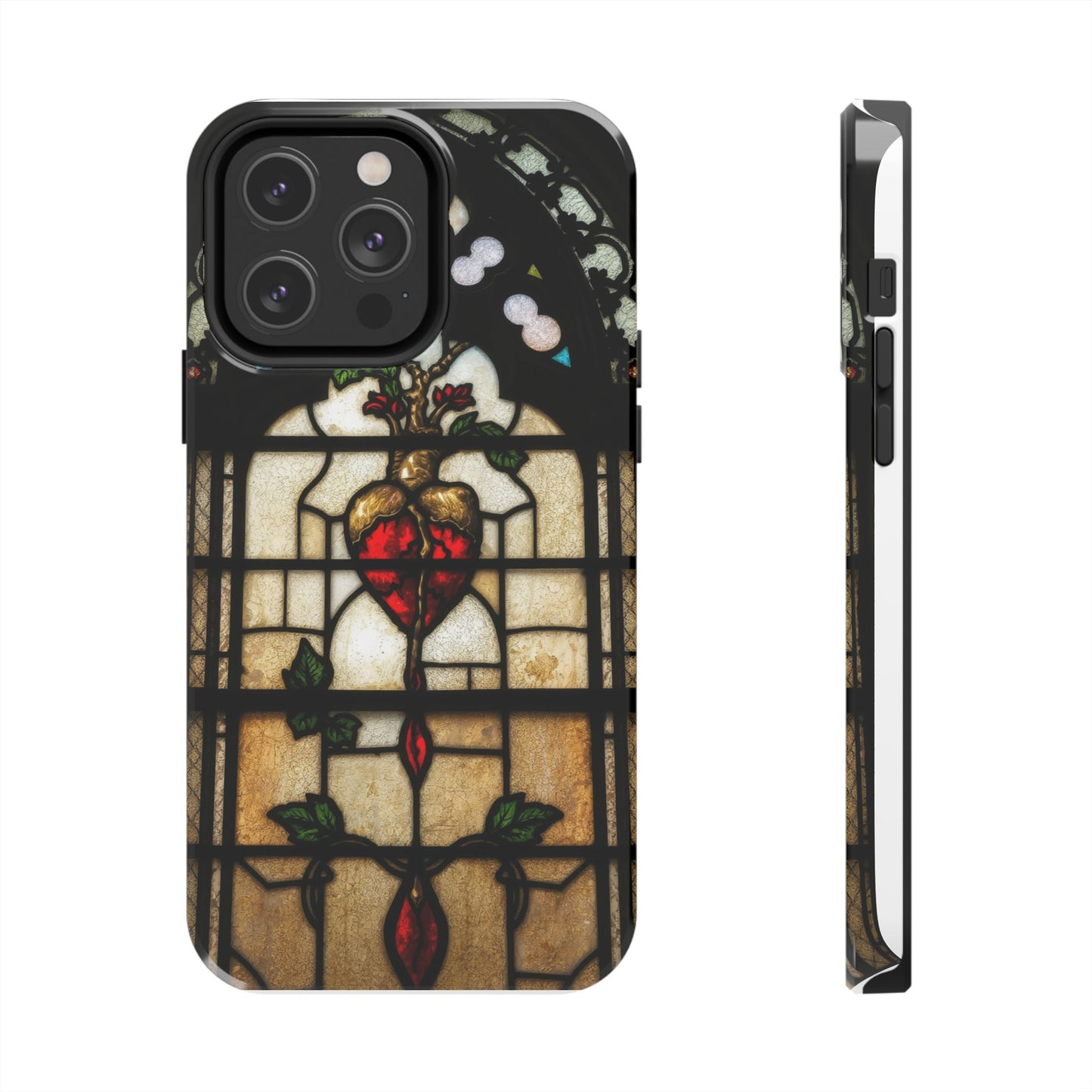 Stained Glass Heart Tough Phone Case - Unique Design for Protection & Style