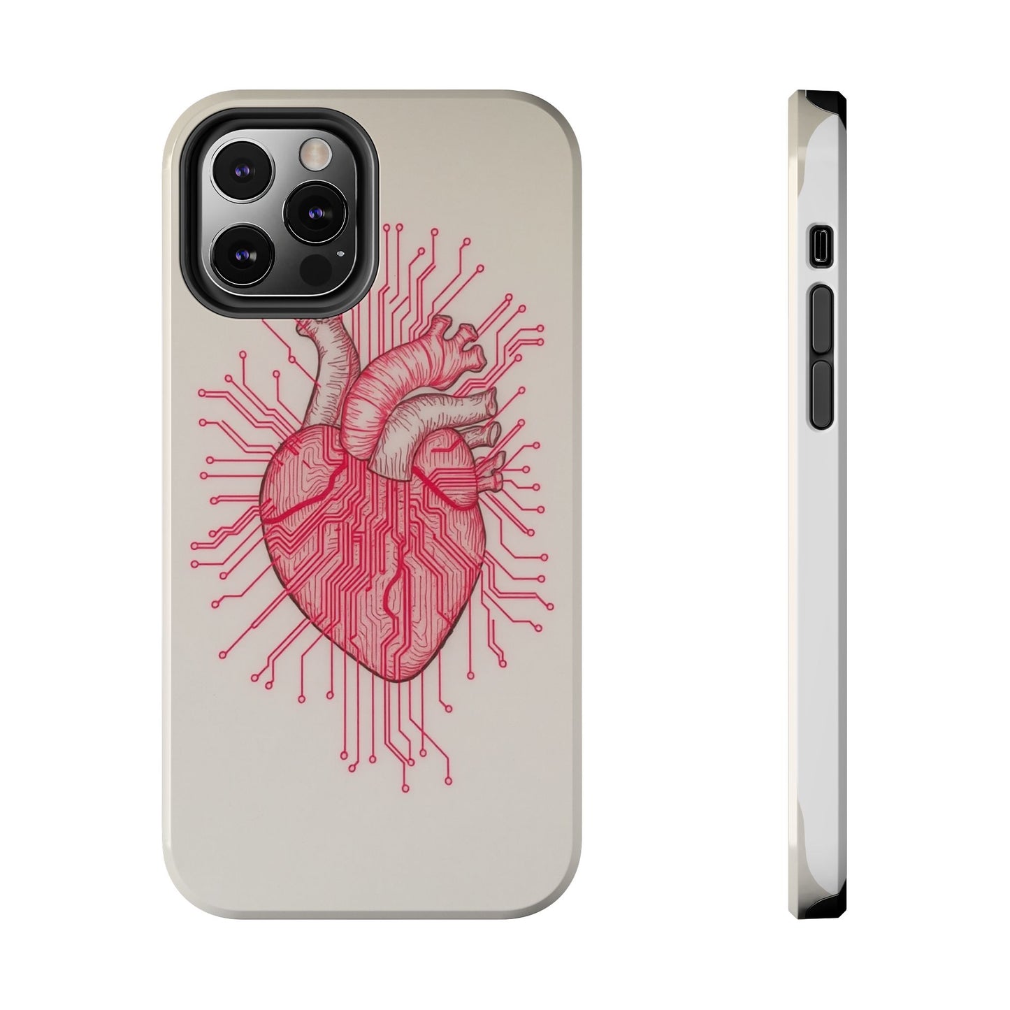 Heart Circuit Tough Phone Case – Unique Tech-Inspired Design for Tech Lovers