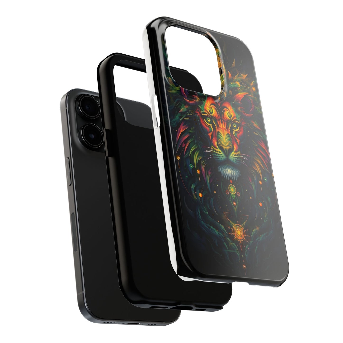 Vibrant Mystical Lion Art Tough Phone Case - Bold Protector for Animal Lovers - for iPhone