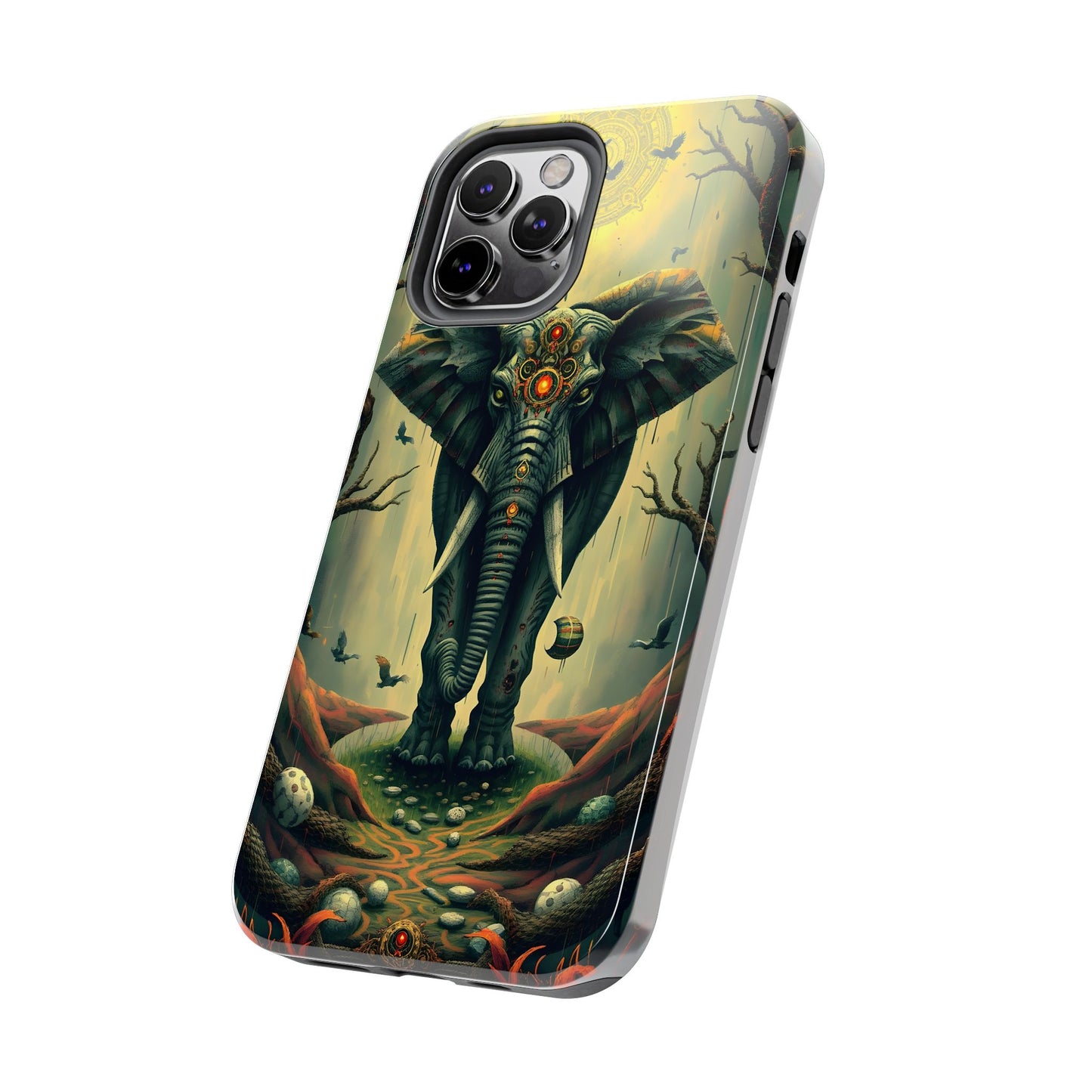 Mystical Forest Elephant Tough Phone Case | Vibrant Design for Nature Lovers - for iPhone
