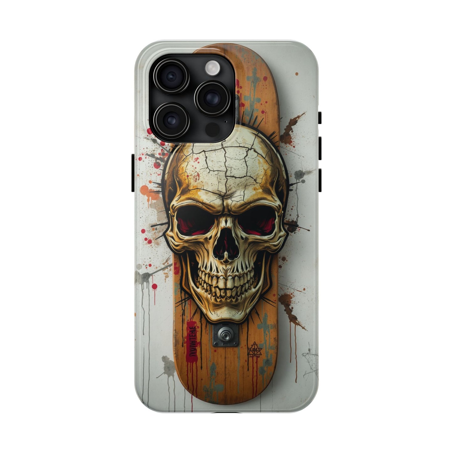 Edgy Skull Tough Phone Case - Durable Protection for Skateboard Enthusiasts