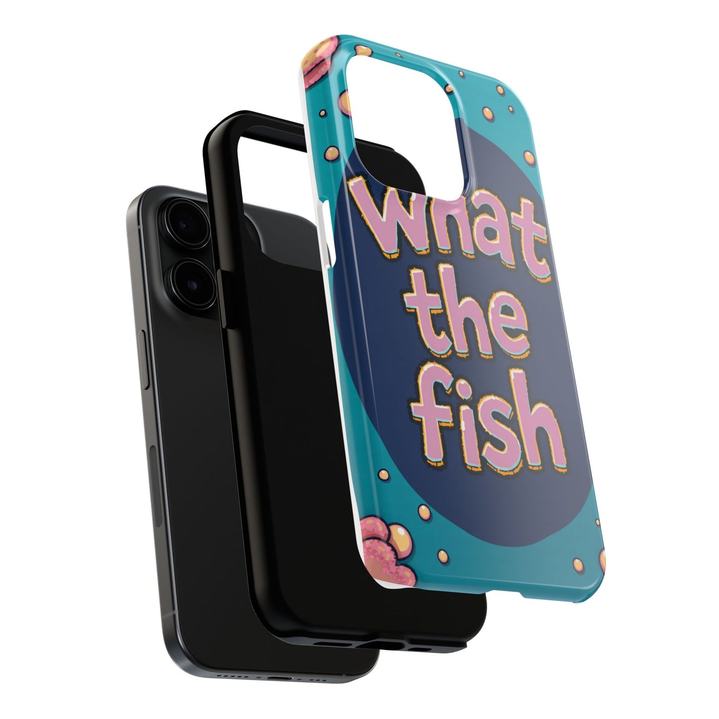 Playful Tough Phone Case - "What the Fish" Design