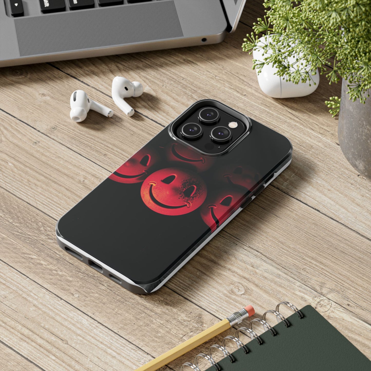 Smiley Face Tough Phone Case - Durable Protection with Fun Design
