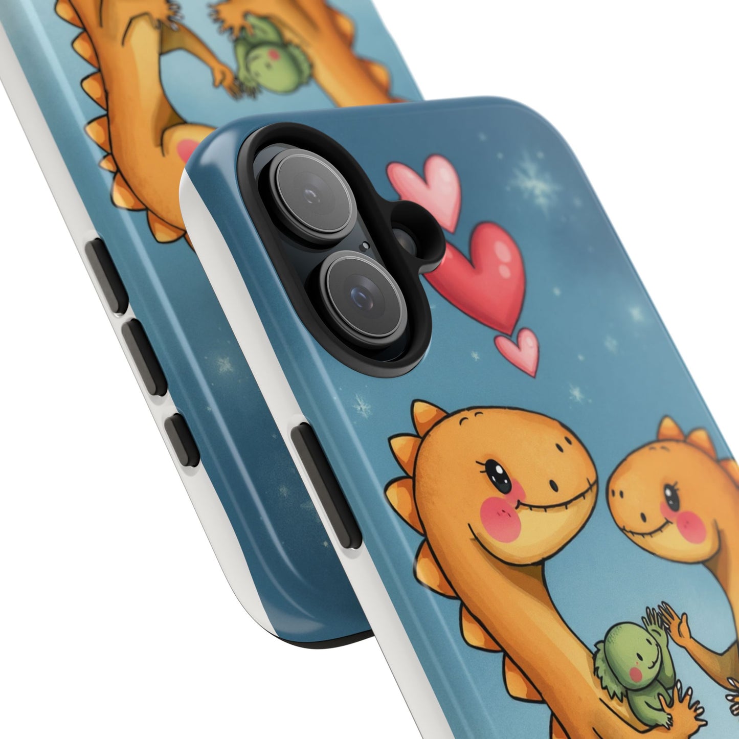 Dino Love Tough Phone Case - Cute & Durable Design for Kids & Parents