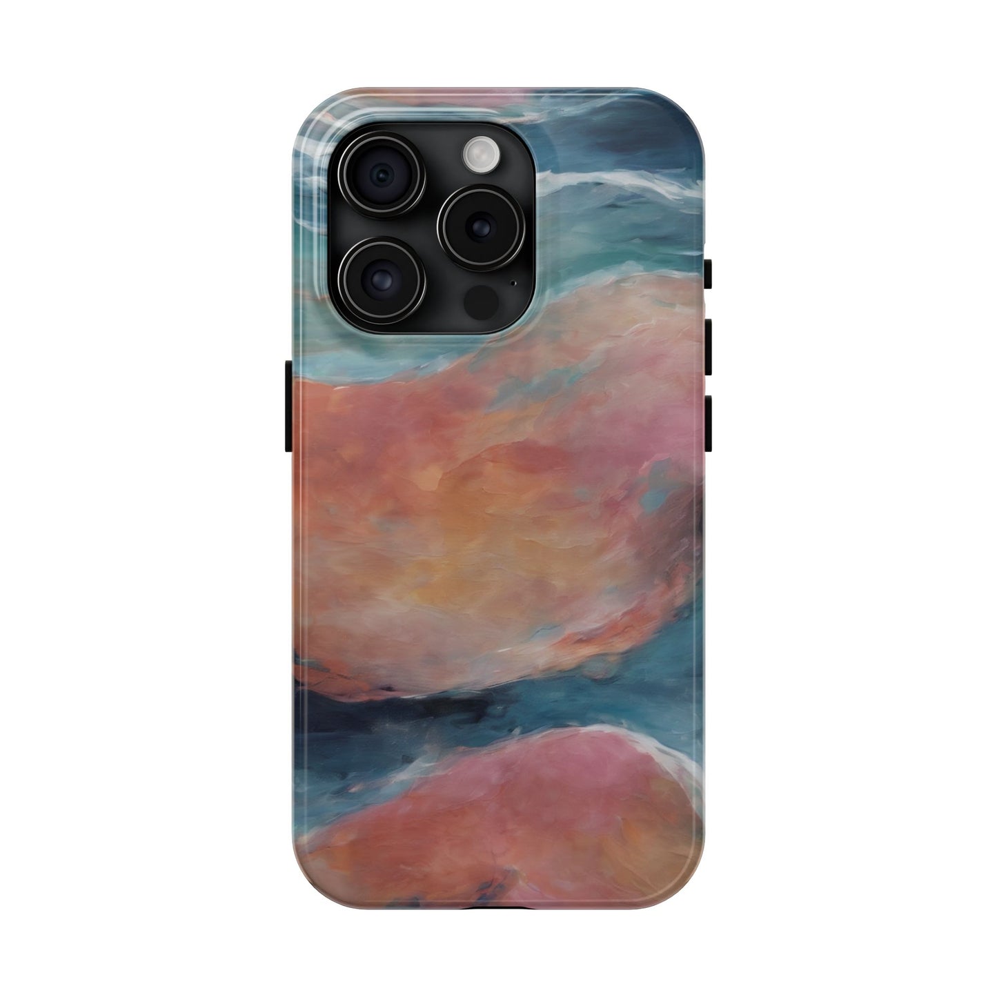 Artistic Painted Sea Tough Phone Case - Abstract Waves Design - for iPhone