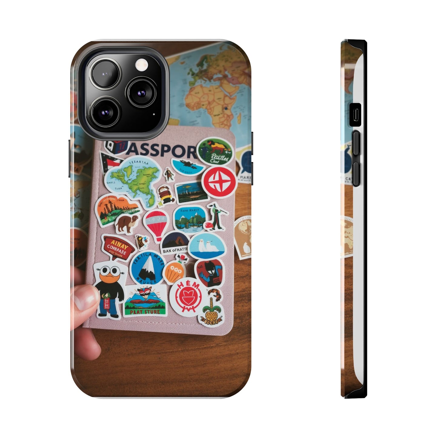 Adventure Stickers Phone Case - Tough Protection for Travel Lovers