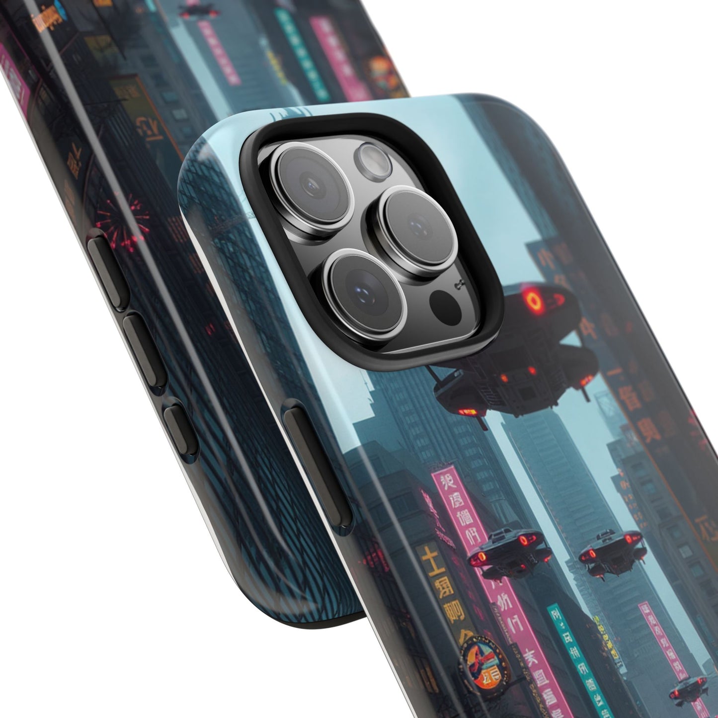 Futuristic City Tough Phone Case - Sci-Fi Design for Urban Explorers