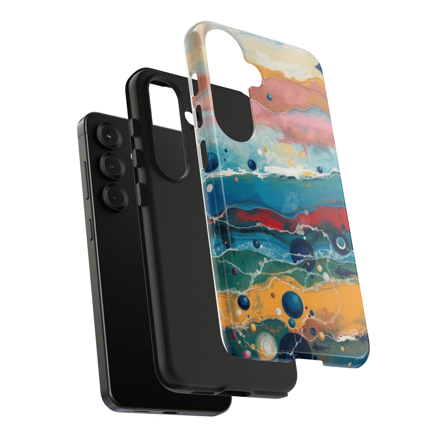 Artistic Tough Phone Case - Vibrant Waves Design for Unique Style