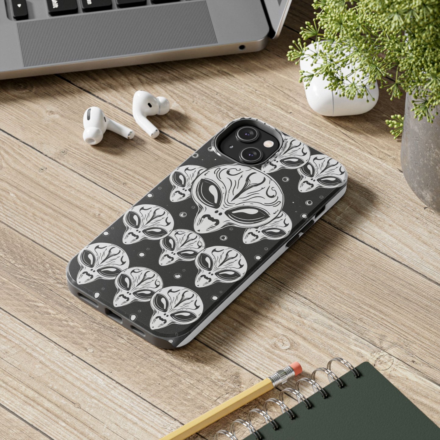 Alien Pattern Tough Phone Case - Durable Protection with Out-of-This-World Design