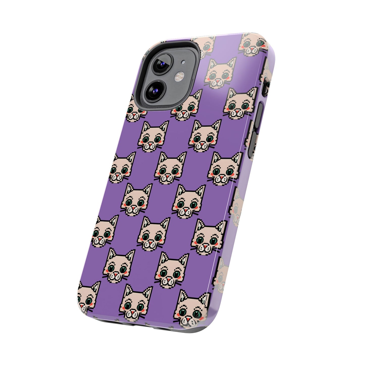 Cute Pixel Cat Tough Phone Case – Fun and Durable Protection for Cat Lovers - for iPhone