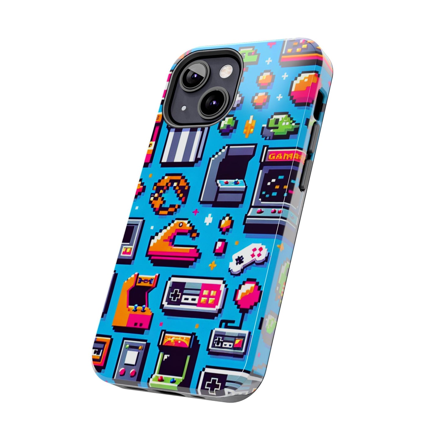 Retro Gaming Tough Phone Case - Pixel Art Design for Gamers - for iPhone
