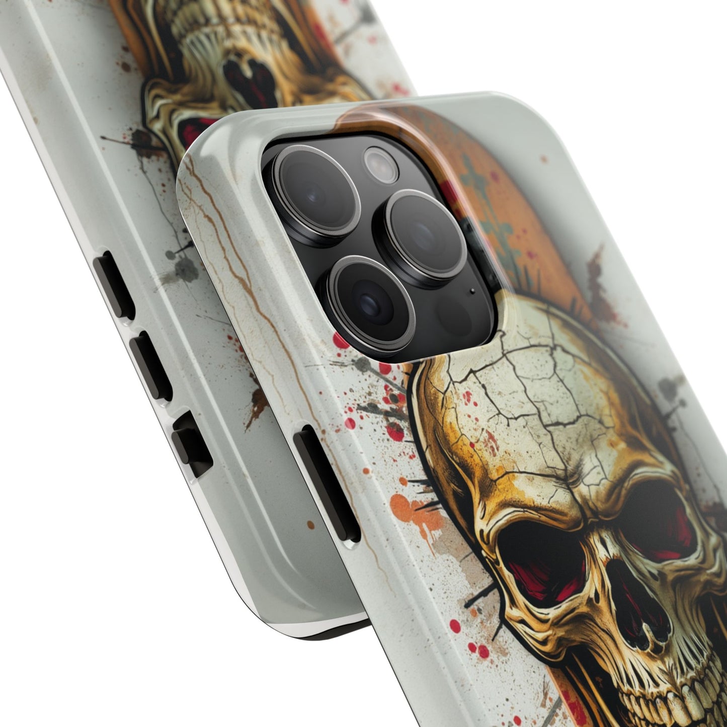 Edgy Skull Tough Phone Case - Durable Protection for Skateboard Enthusiasts