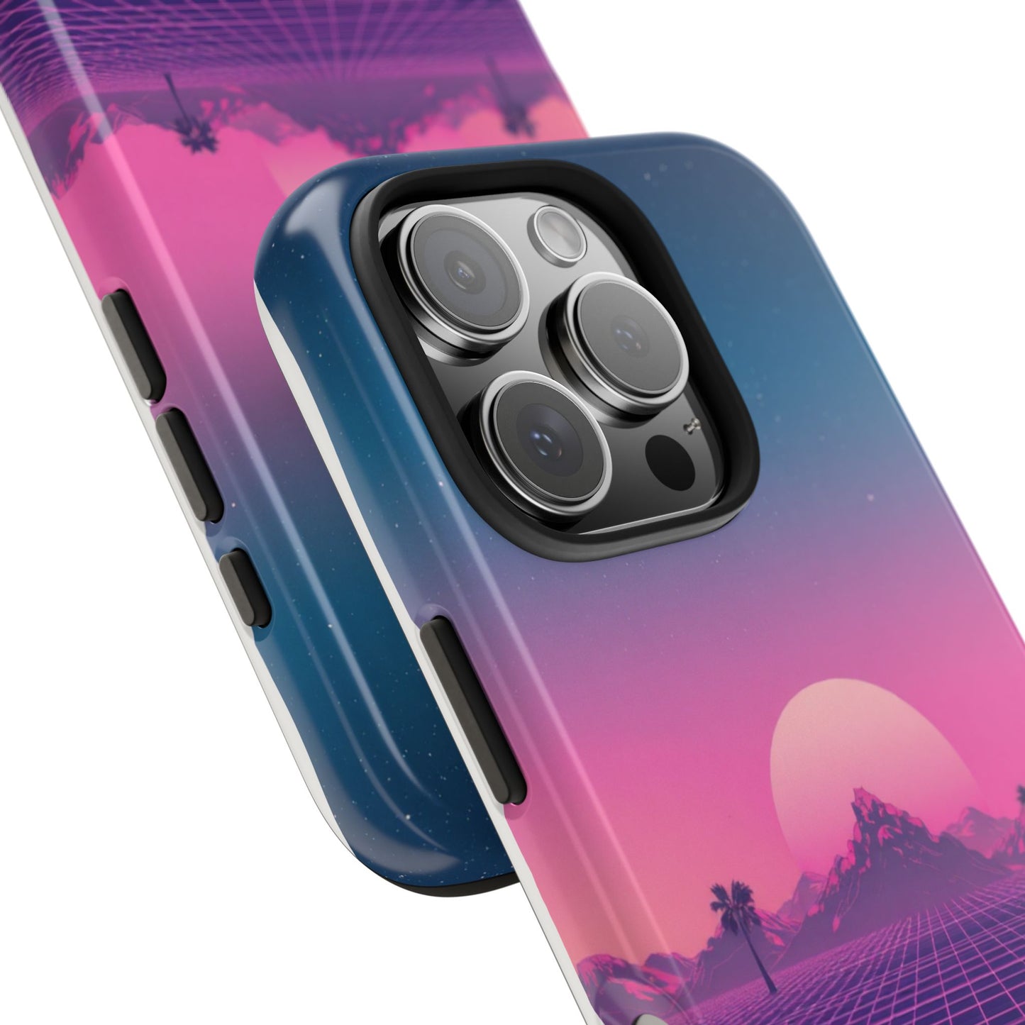 Retro Aesthetic Tough Phone Case - Vibrant Sunset Design