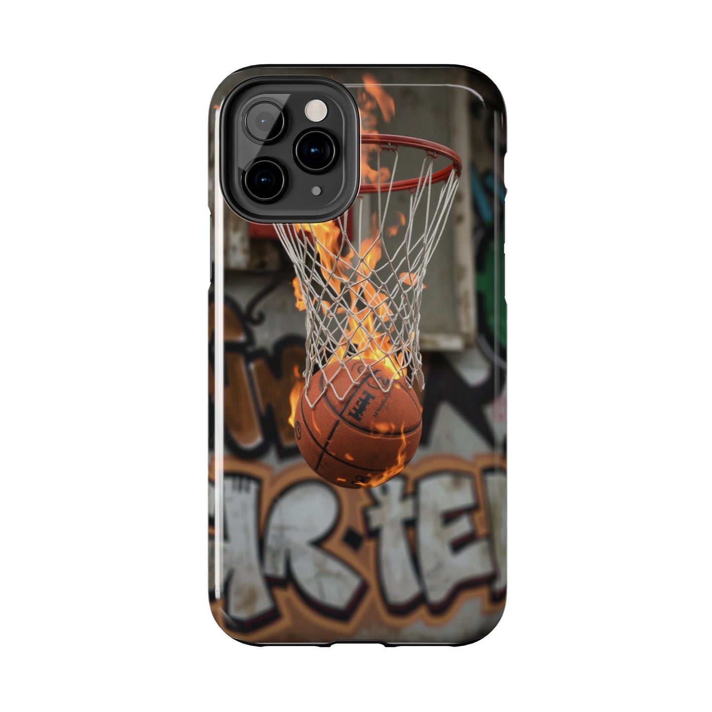 Fire Basketball Tough Phone Case - Durable Sporty Design for Athletes & Fans