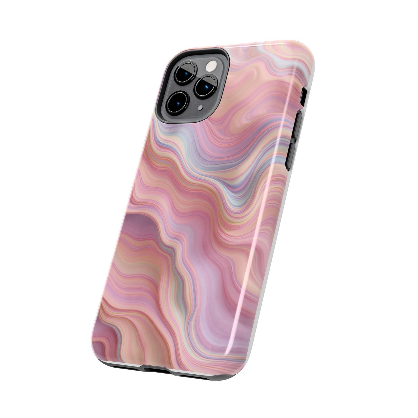 Stylish Tough Phone Cases - Abstract Pink Marble Design