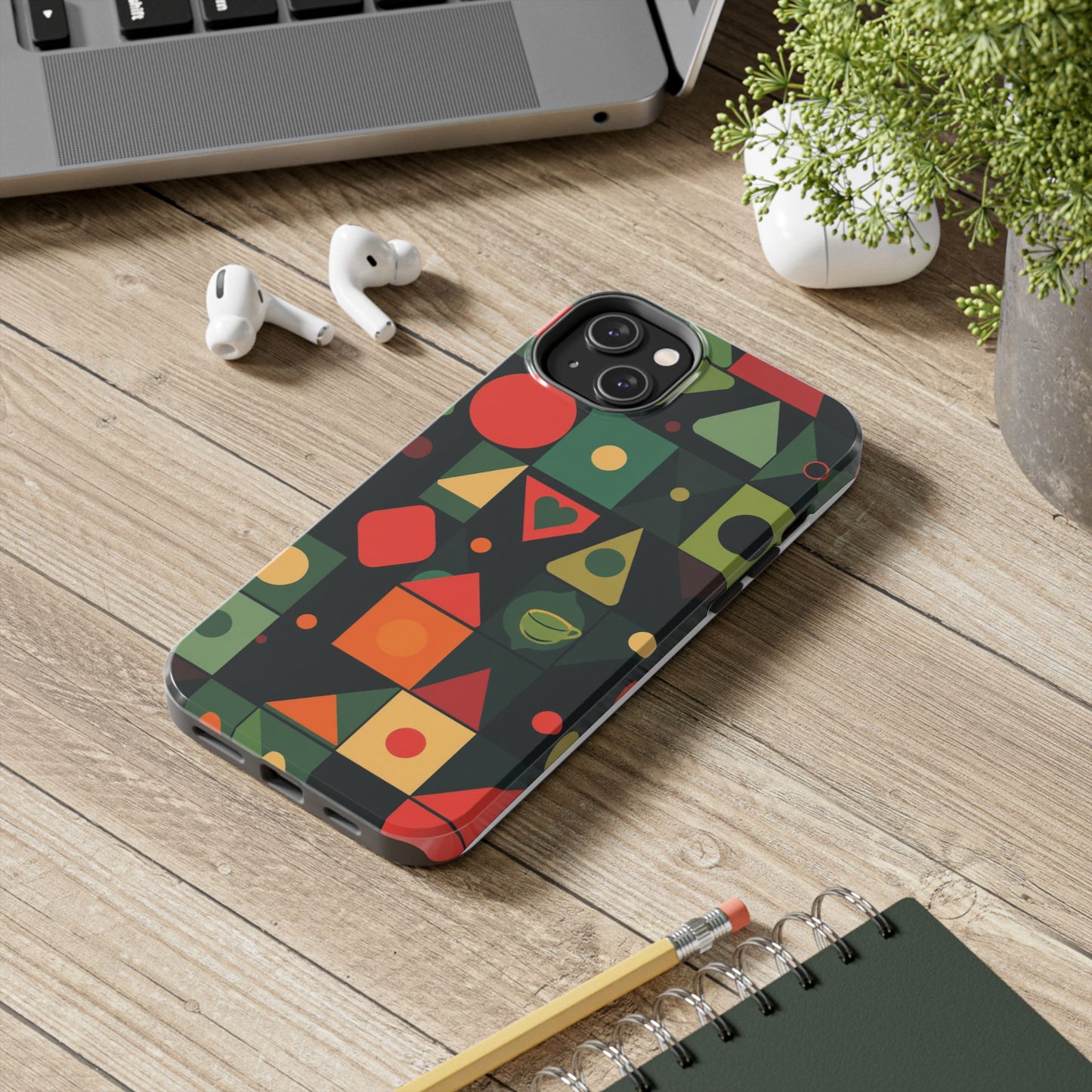 Vibrant Geometric Tough Phone Cases – Stylish Protection for Trendsetters - for iPhone