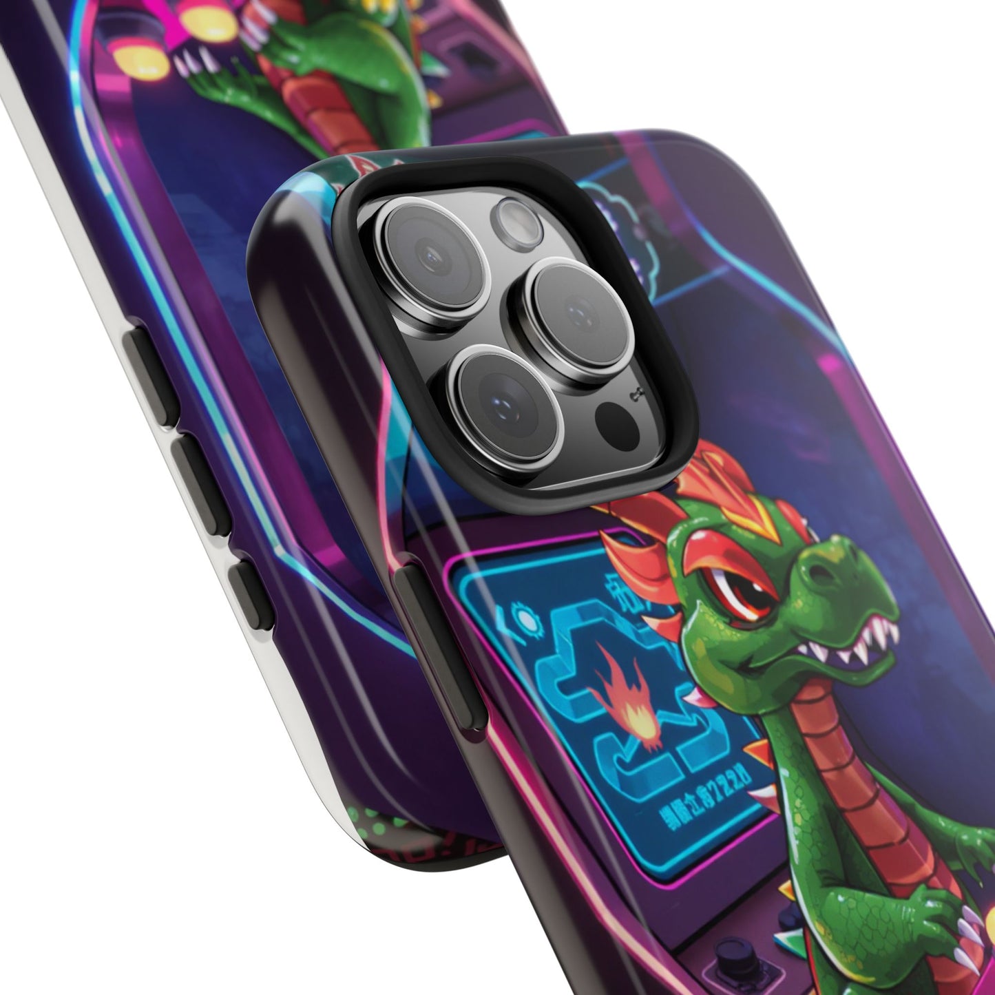 Retro Gamer Tough Phone Case with Dragon Design