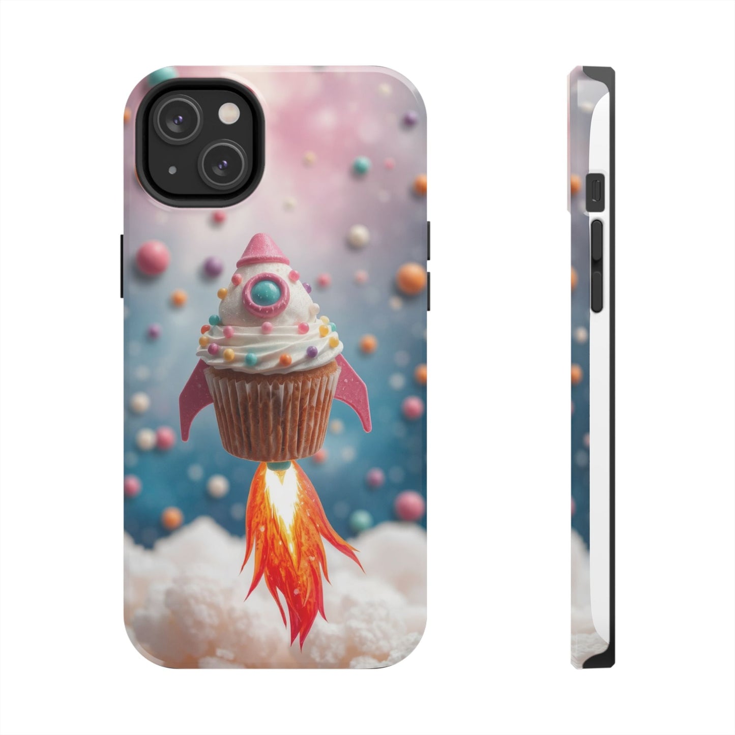 Whimsical Rocket Cupcake Phone Case - Fun Protective Case for Kids and Teens
