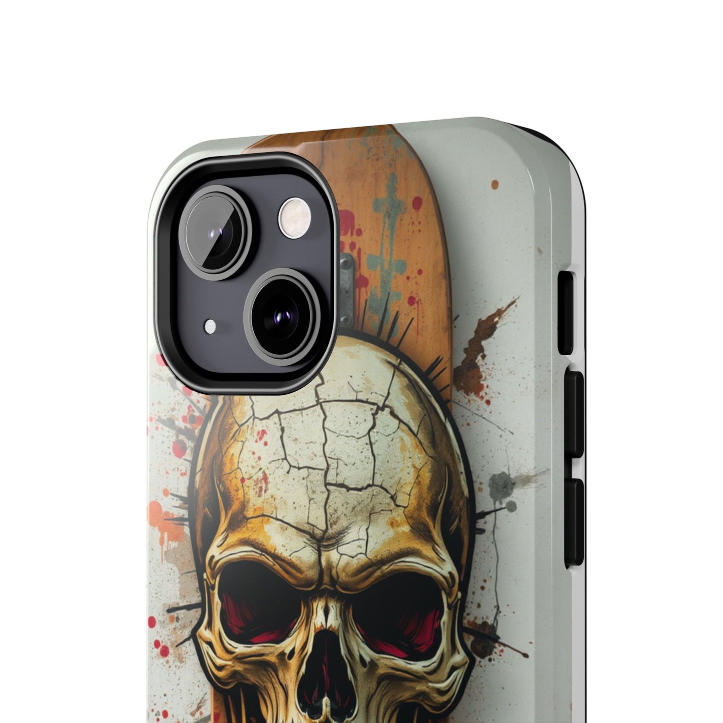 Edgy Skull Tough Phone Case - Durable Protection for Skateboard Enthusiasts