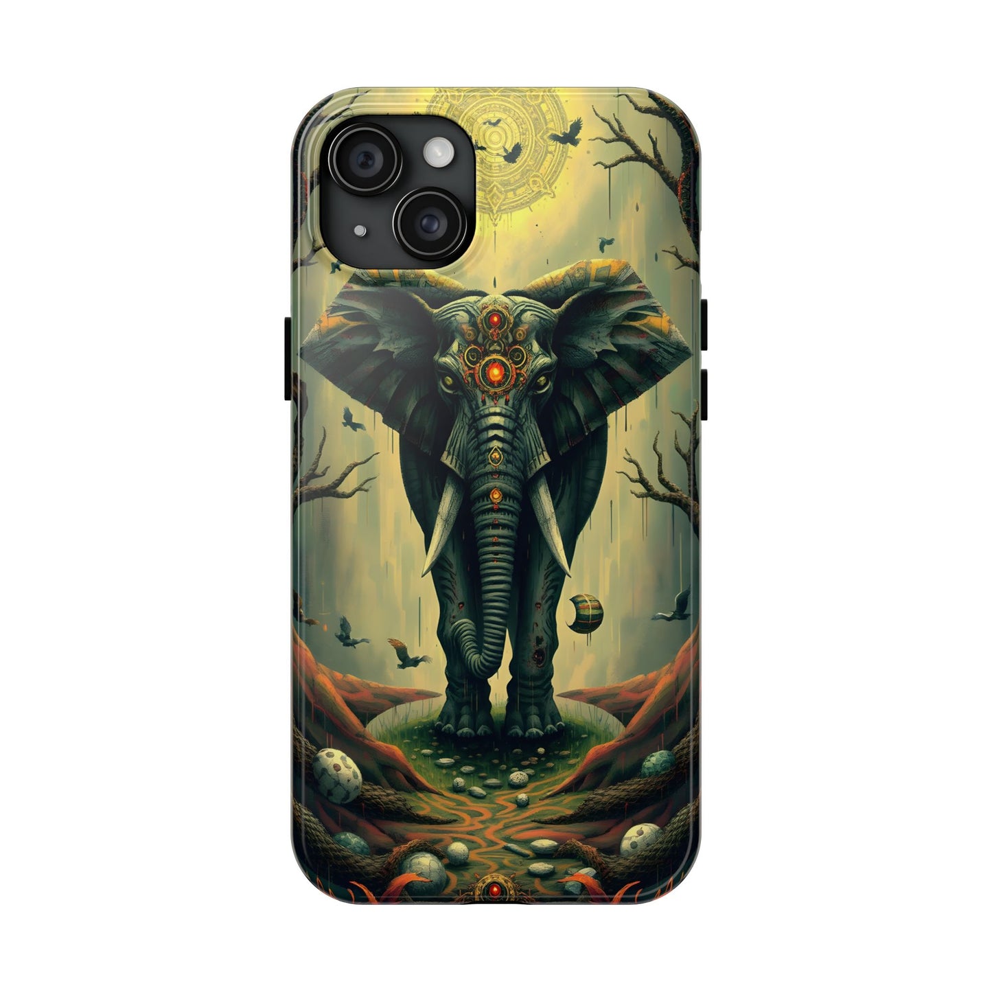 Mystical Forest Elephant Tough Phone Case | Vibrant Design for Nature Lovers - for iPhone