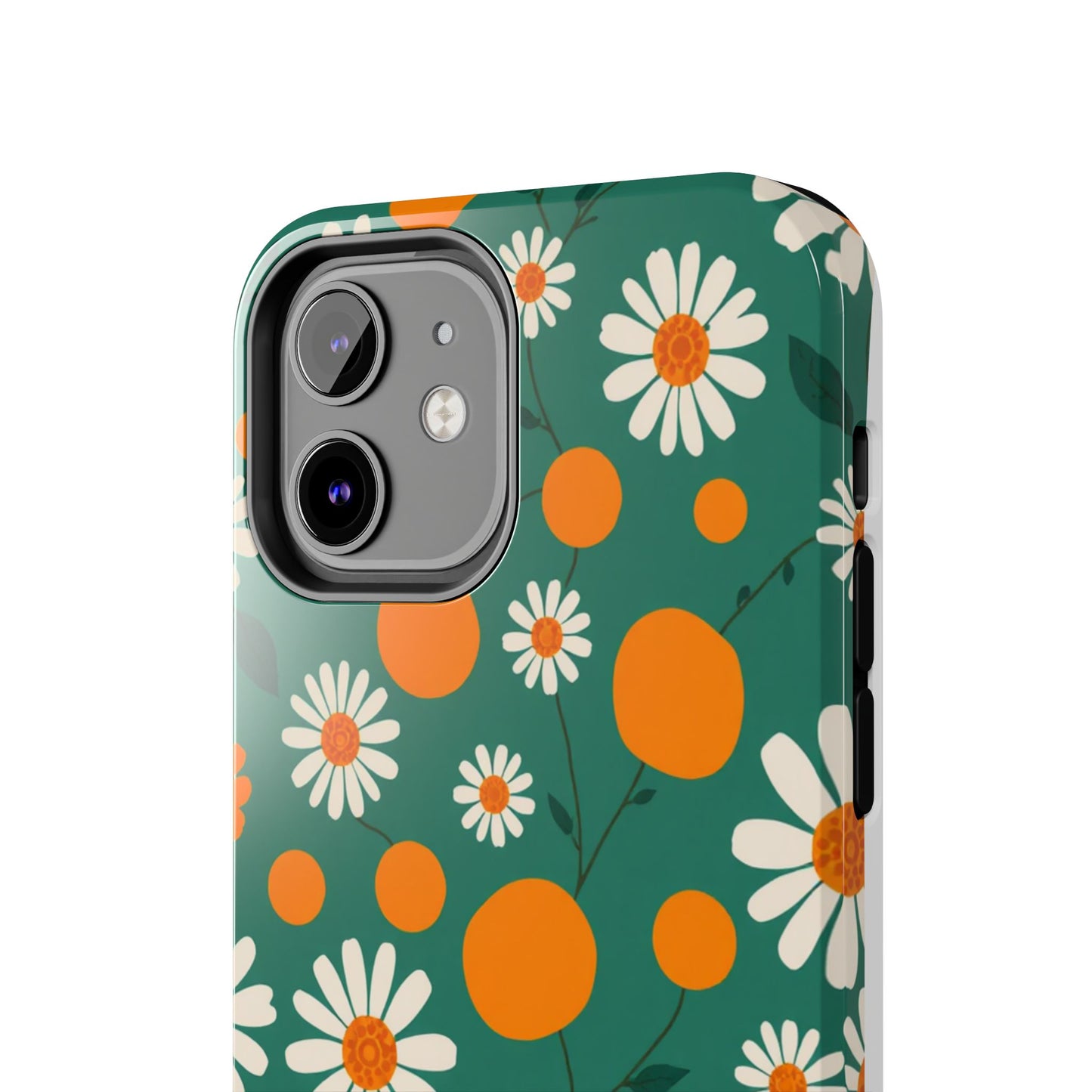 Floral Tough Phone Case - Daisy & Orange Design