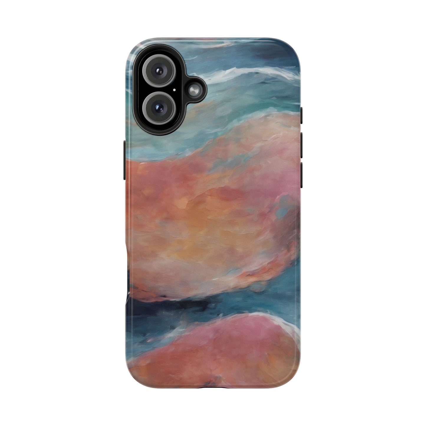 Artistic Painted Sea Tough Phone Case - Abstract Waves Design - for iPhone