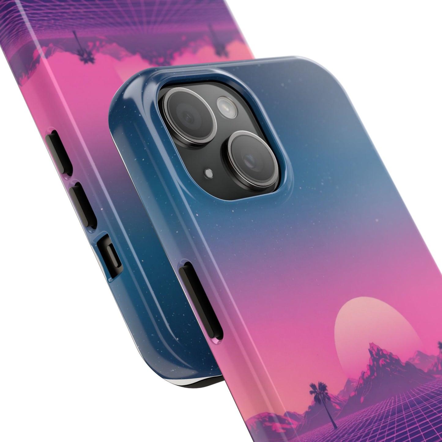 Retro Aesthetic Tough Phone Case - Vibrant Sunset Design