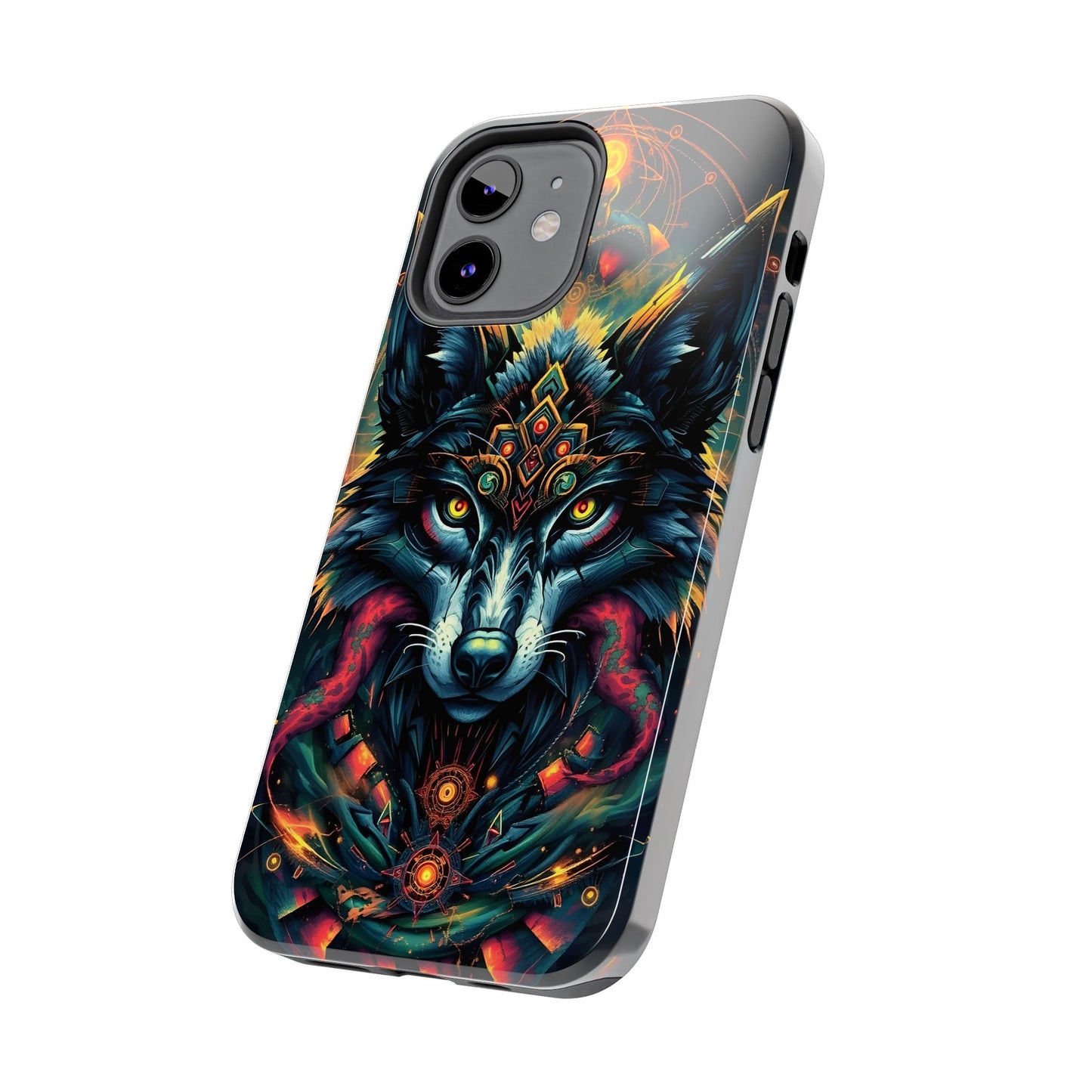 Vibrant Mystical Wolf Art Tough Phone Case - Durable & Unique Design for Animal Lovers - for iPhone