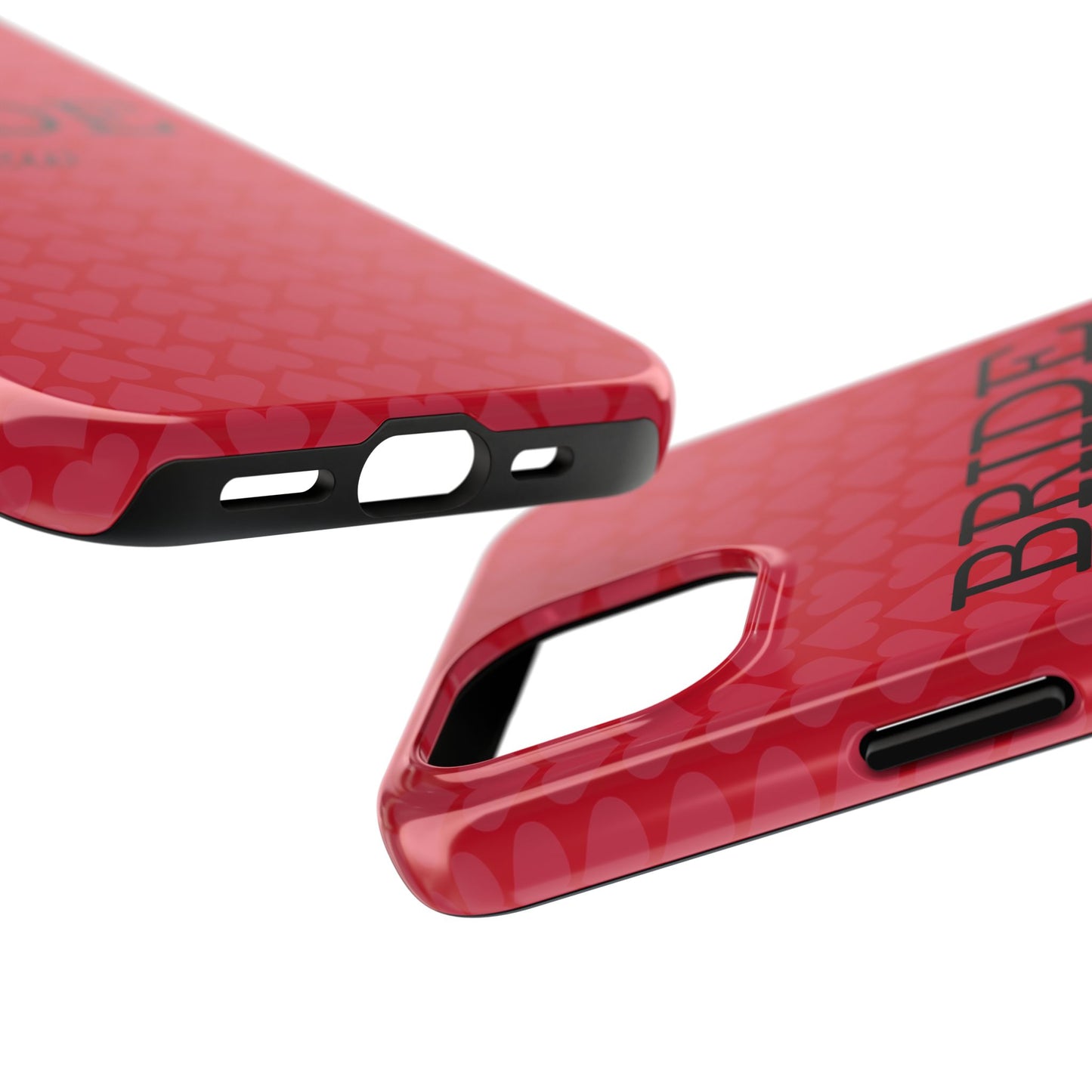 Bride Crew Tough Phone Case – Stylish Red Heart Design for Wedding Parties - for iPhone