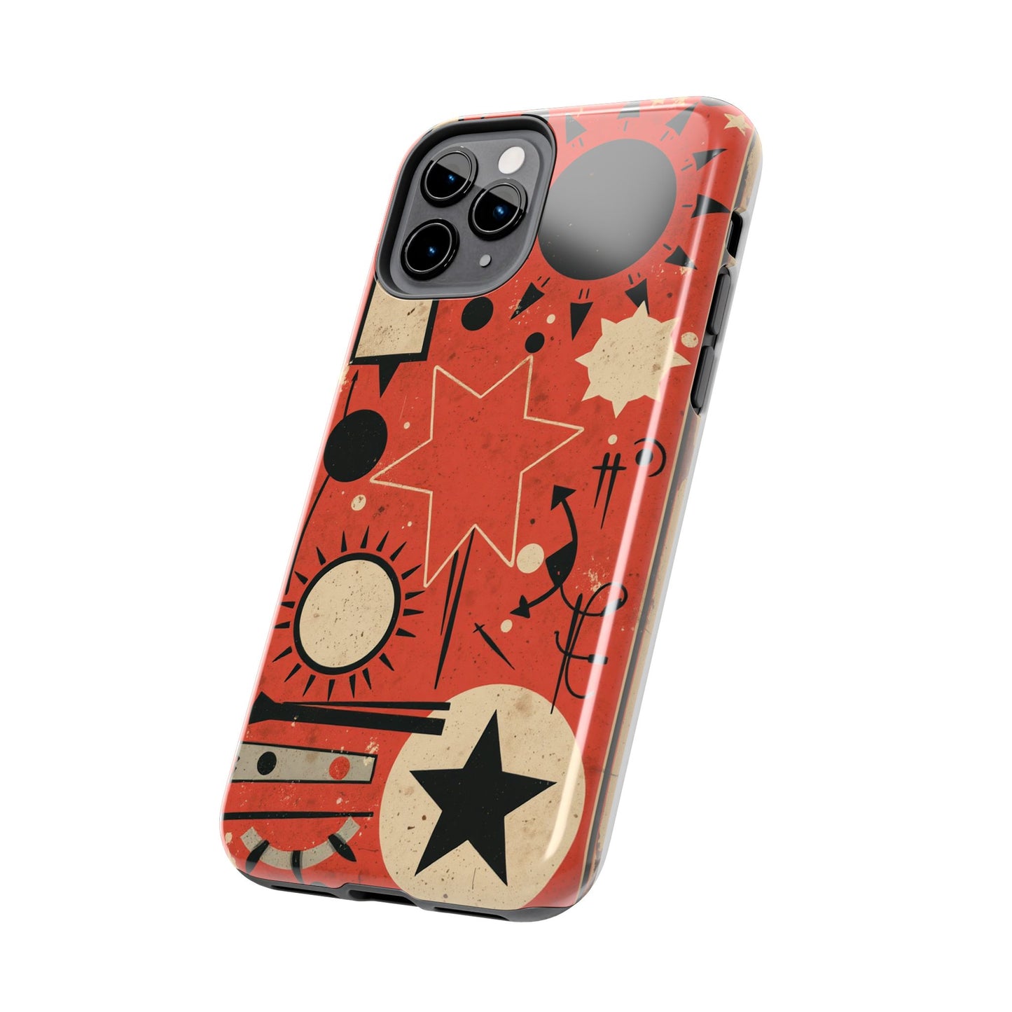 Retro Bold Tough Phone Case - Unique Geometric Design - for iPhone