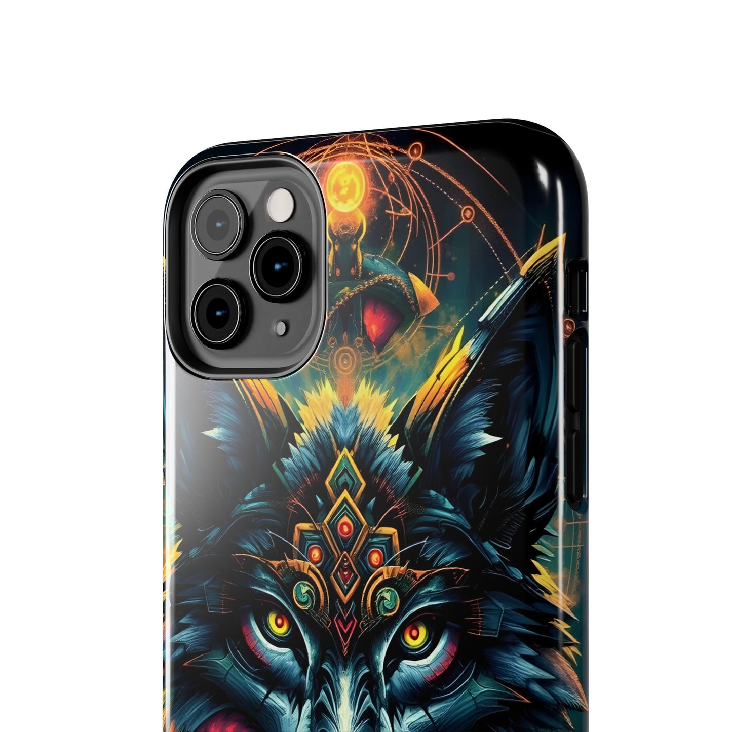 Vibrant Mystical Wolf Art Tough Phone Case - Durable & Unique Design for Animal Lovers - for iPhone